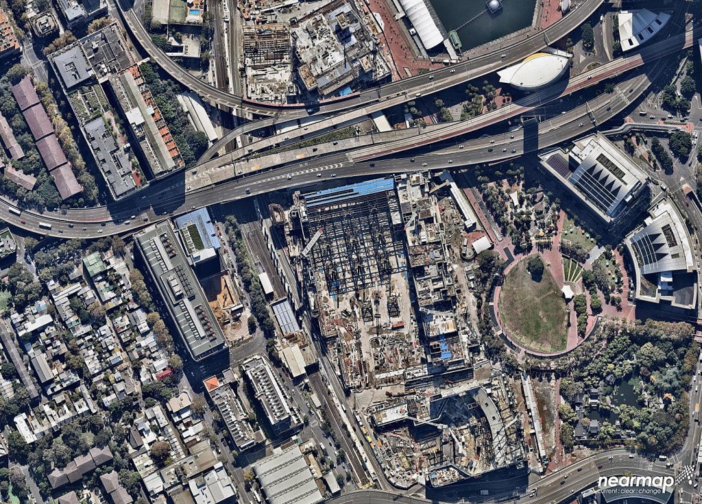 Nearmap, which creates aerial imagery like this one of Sydney, lost three major clients last month. (Supplied)