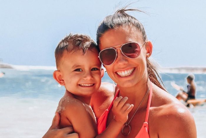 Domestic violence murder victim Hannah Clarke with her son, Trey. 