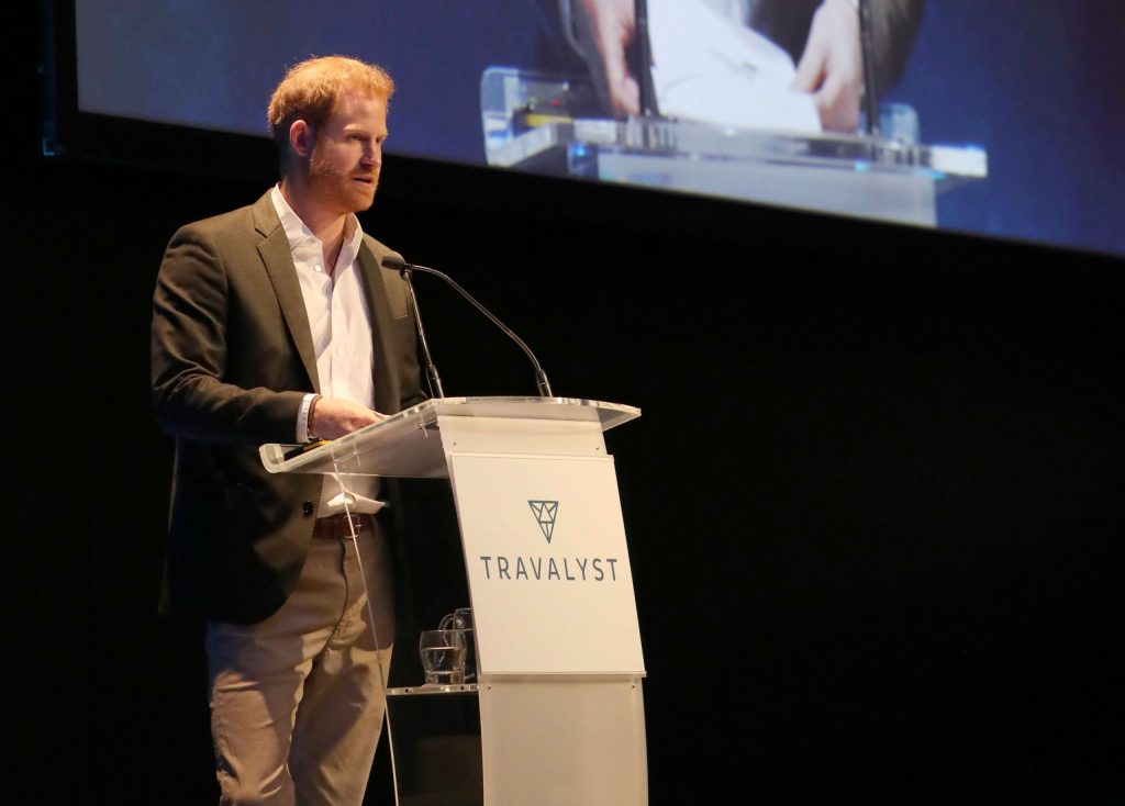 Prince Harry has started his last round of duties as a royal with a speech in Edinburgh, Scotland. (AP PHOTO)