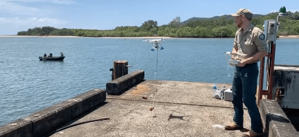 Thumbnail for Amazing video: Drones used to catch rogue crocs in NQ