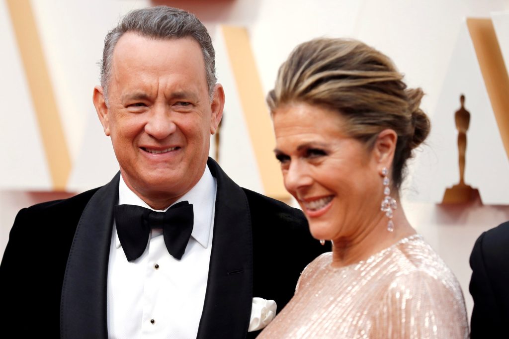 Tom Hanks and his wife Rita Wilson have tested positive to the coronavirus in Australia. (EPA PHOTO)