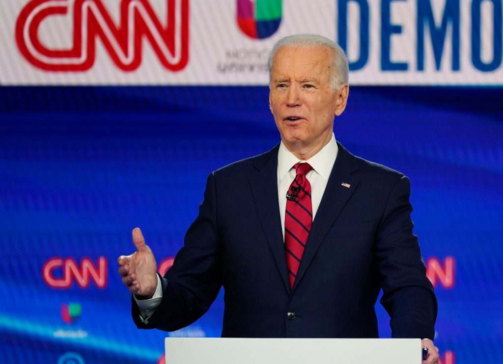 Former US Vice President Joe Biden has won Democratic primaries in Florida and Illinois. (AP PHOTO)