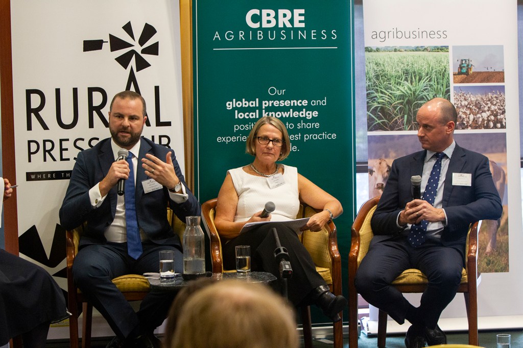 Rural Press Club panellists John Cotter, Leith Boully and Nick Waters. Photo: Rodney Green
