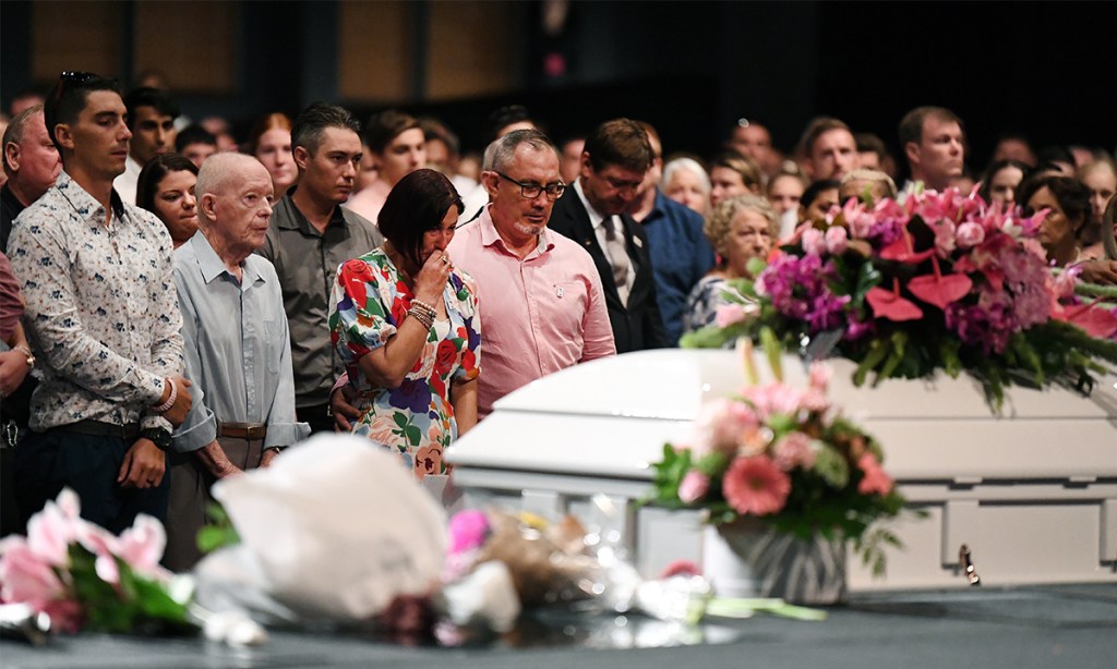 Thumbnail for In a single, shared casket, Hannah Clarke and her precious babies are laid to rest