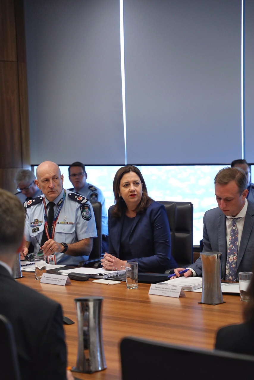 Thumbnail for Even inside Queensland’s ‘war room’, people are now keeping their distance