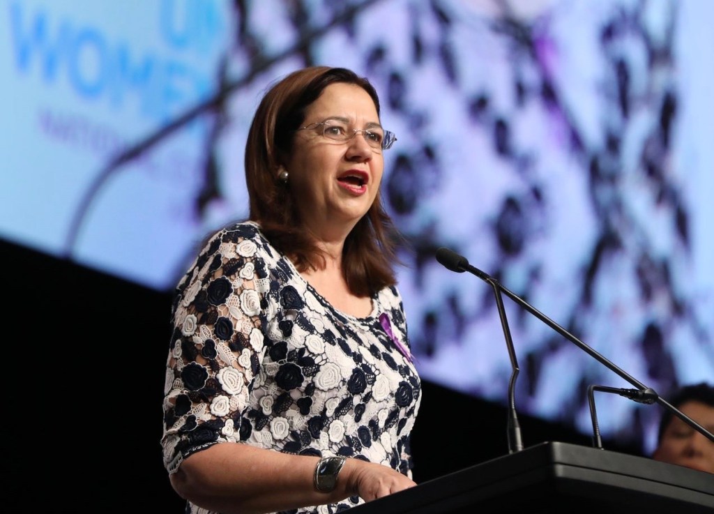 Queensland Premier Annastacia Palaszczuk addressing the UN International Women's Day  Breakfast in Brisbane.