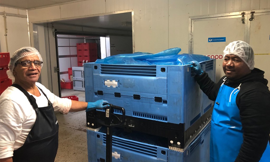 Workers at Western Game Processing in Longreach like Richard Power and Joseph Rangi are benefiting from the company's expansion plans.