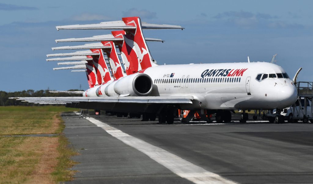 Grounding a huge part of our airline fleets has helped slash emissions. (Photo: AAP Image/Darren England)