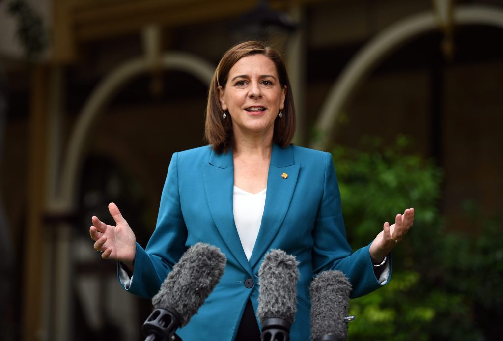Premier Annastacia Palaszczuk may be the only winner that emerges from the LNP's infighting over Deb Frecklington's leadership. (Photo: AAP Image/Dan Peled) 