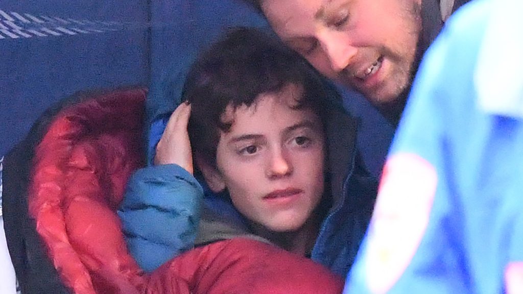 William Callaghan (left)was found alive after two cold nights in Victoria's bush. (AAP Image/James Ross) NO ARCHIVING