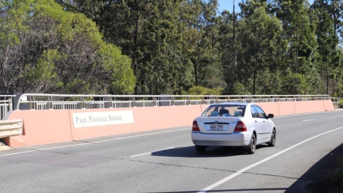 Paul Pisasale Bridge at Springfield Central, west of Brisbane. Photo: ABC
