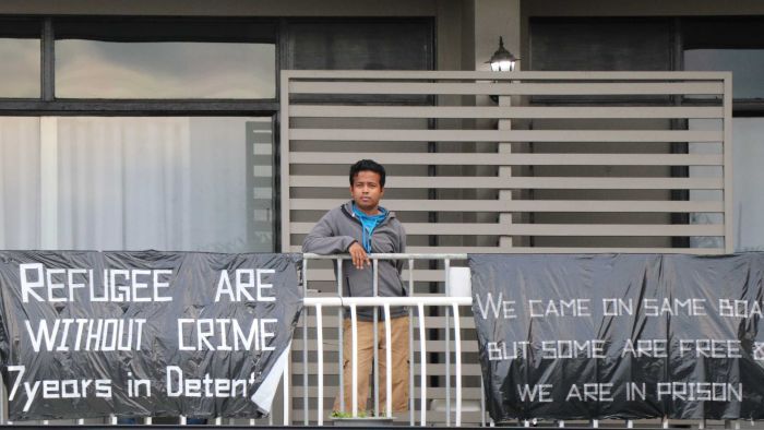 Around 100 men remain in detention at a hotel at Kangaroo Point in Brisbane. Photo: ABC