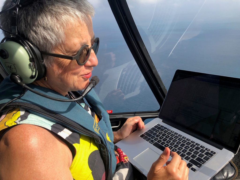 Professor Ruth Stewart delivers clinics via helicopter from her home at Thursday Island to Mer Island in the Torres Strait.