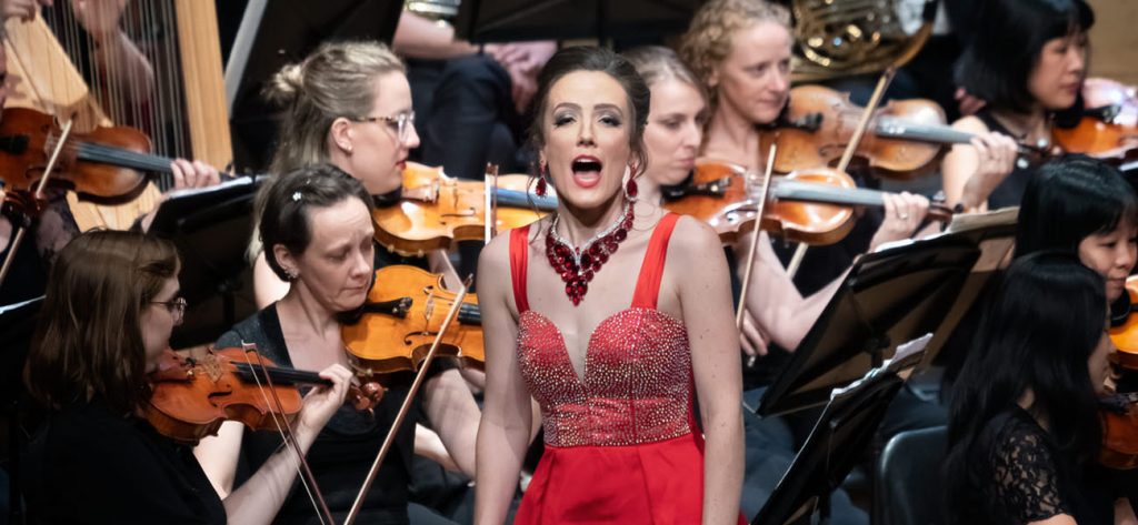 Jenna Robertson in concert with Willoughby Symphony Orchestra Sydney 2020. (Photo: Rosa Doric)