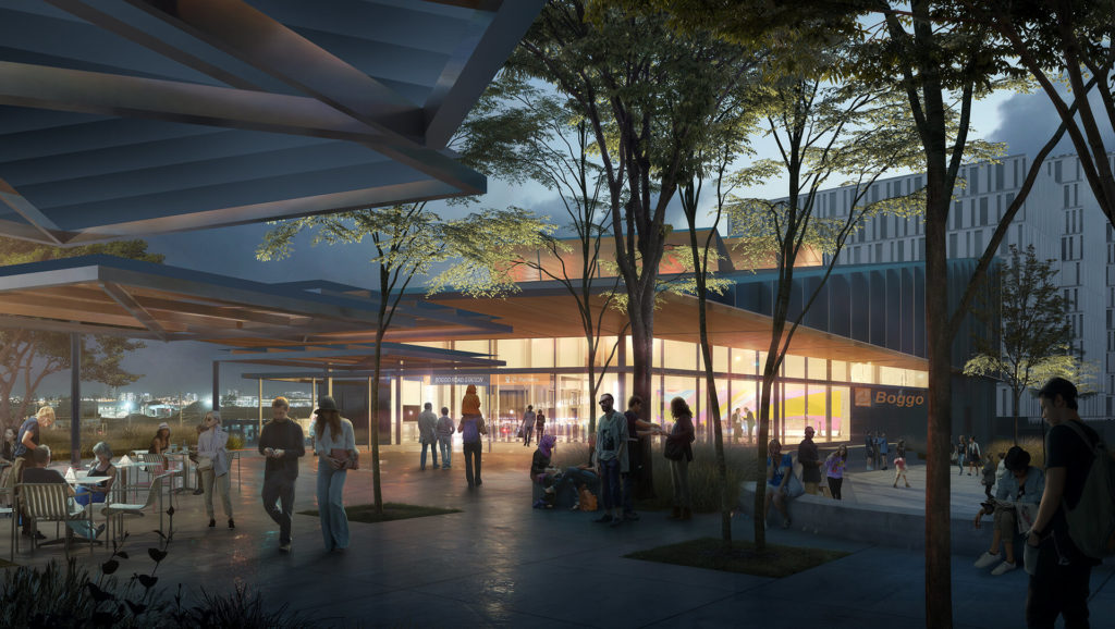 An artist's impression of the planned Boggo Road Station for Cross River Rail.