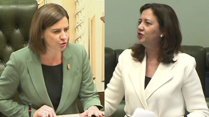 Deb Frecklington and Annastacia Palaszczuk. (Photo: ABC)