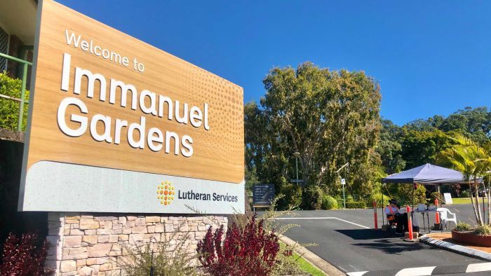 Immanuel Gardens at Buderim has a checkpoint to its retirement living and aged care facilities. (Photo: ABC)