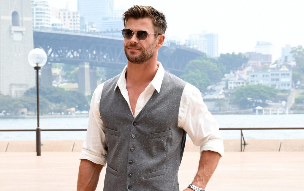 Australian actor Chris Hemsworth is seen during the Tourism Australia global campaign preview at Sydney Opera House. He has just been named as the new Mad Max. (AAP Image/Bianca De Marchi) 