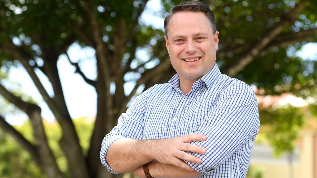 Brisbane City Council Lord Mayor Adrian Schrinner. (Photo: AAP Image/Albert Perez) 