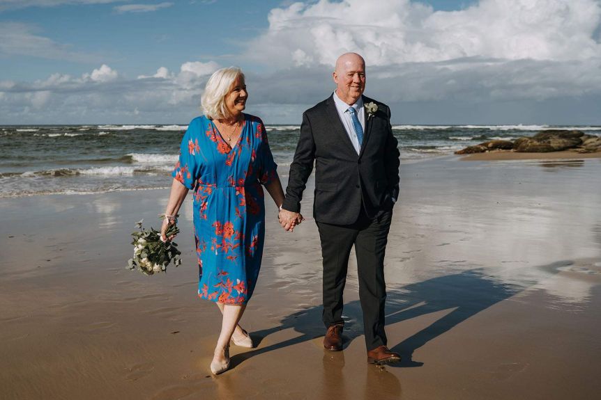 Skin cancer patient Brett Gibbs, pictured with wife Genevieve, says he feels like a 'totally new person' after successful undergoing a new radiotherapy treatment. (Photo: Supplied)