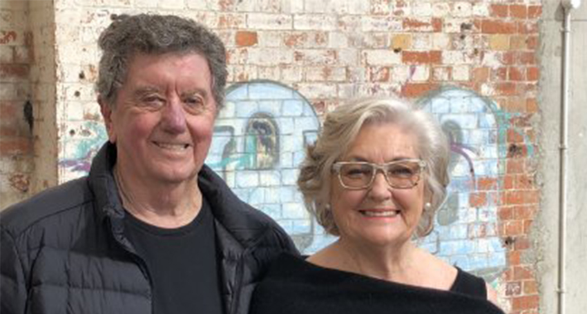Trevor and Judith St Baker. His shares in Novonix have been drastically devalued. (Photo: University of Queensland)