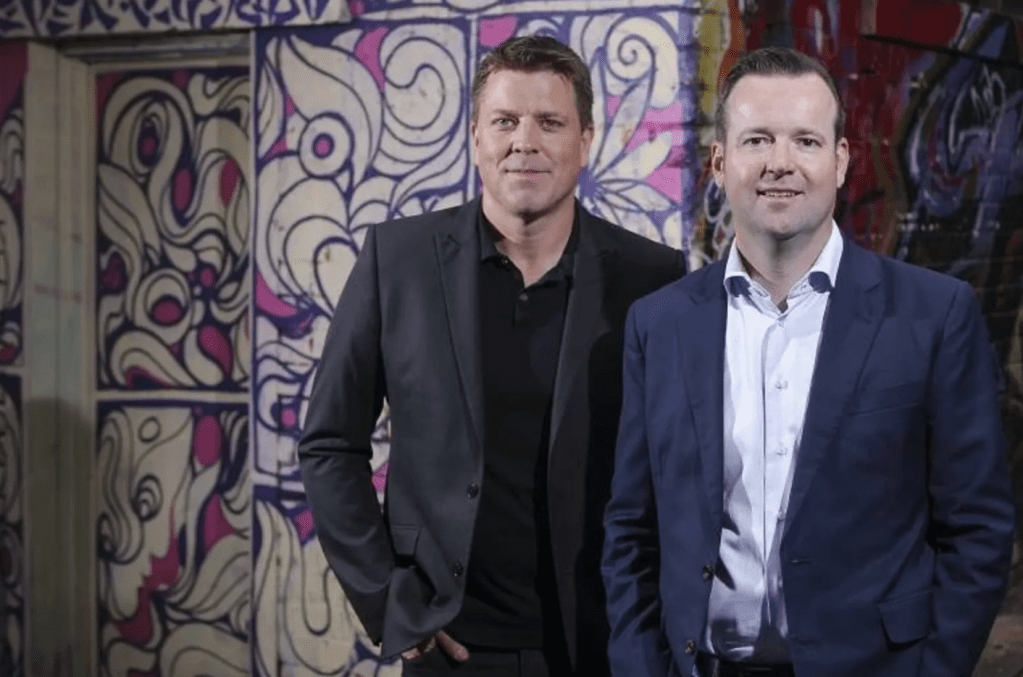 Rob Phillpot (left) and his co-founder of Aconex Leigh Jasper 