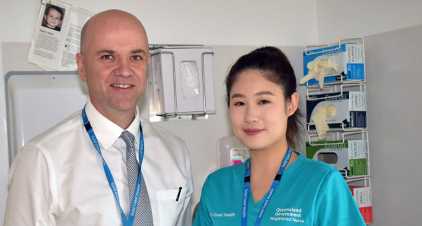 Dr John Gerrard and registered nurse Catherine Li. (Photo: Queensland Health)
