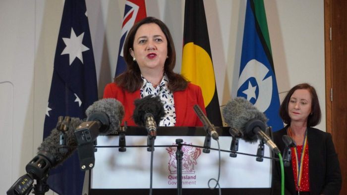 Premier Annastacia Palaszczuk announcing that truth-telling and healing would form part of a planned First Nations treaty. Photo: ABC