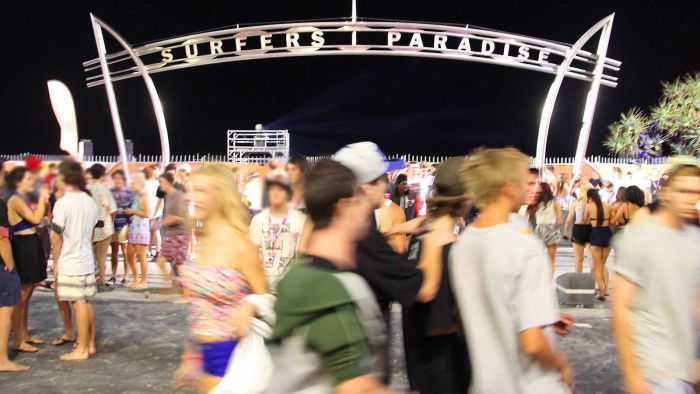 Despite pent-up excitement, Schoolies revellers on the Gold Coast have been on their best behaviour.. Photo: ABC