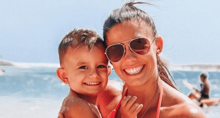 Domestic violence murder victim Hannah Clarke with her son, Trey.