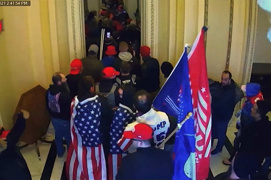 Thumbnail for ‘Hang Mike Pence!’: Trump trial sees chilling Capitol videos