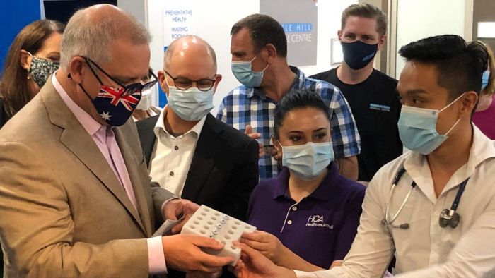 Prime Minister Scott Morrison described the vaccine rollout as a "game changer". Photo: ABC