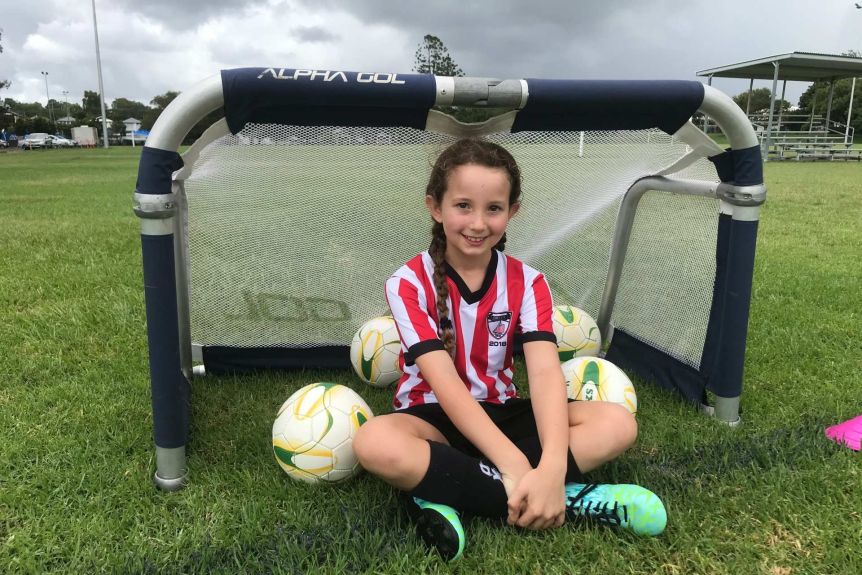 Eight-year-old Anouk van Doore-Nave already has her eye on the 2032 Olympic Games. Photo: ABC News/Jessica Van Vonderen