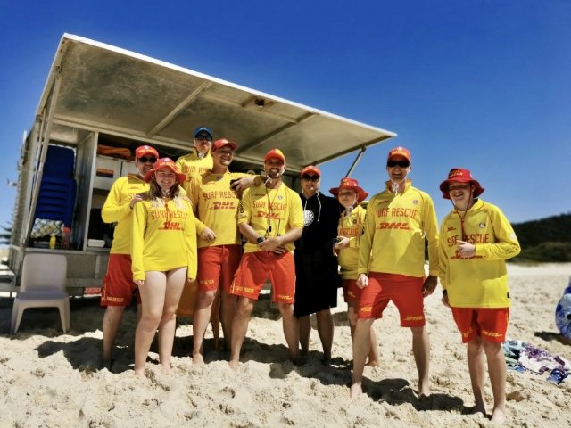  Kyal Thornton and Tallebudgera patrol Group 11 on duty. (Phot: Katrina Beikoff).
