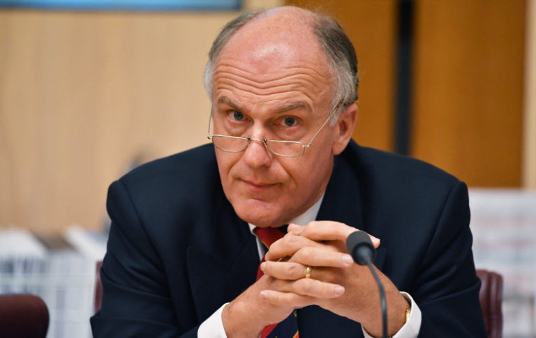 Liberal Senator Eric Abetz has categorically denied claims he "slut-shamed" former Liberal staffer Brittany Higgins (Photo: Crikey)