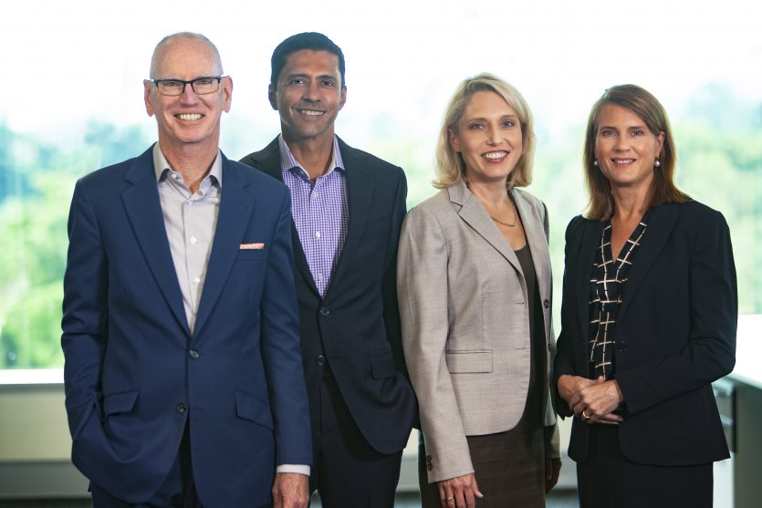 Auditor-General Brendan Worrall (left) with members of his team. (Supplied)