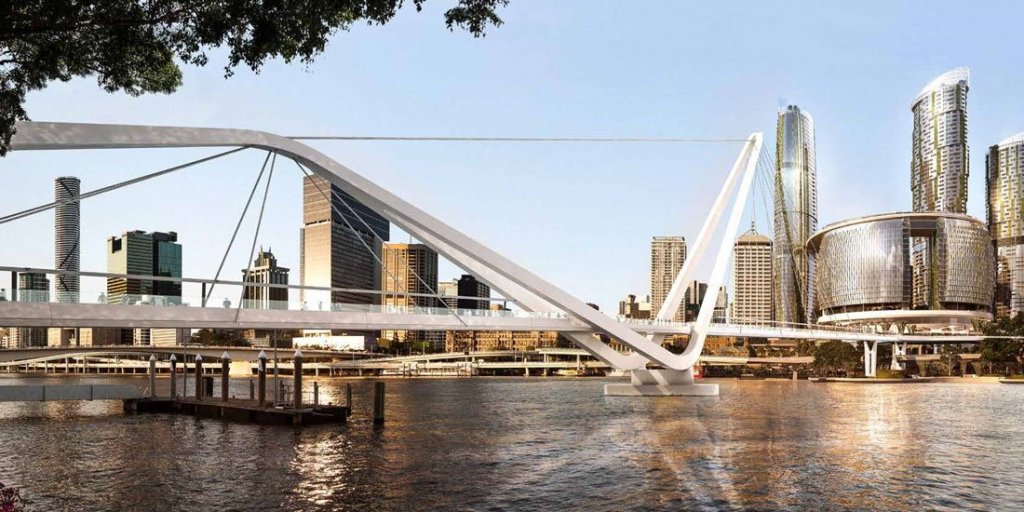 Thumbnail for Brisbane’s newest pedestrian bridge starts to take shape