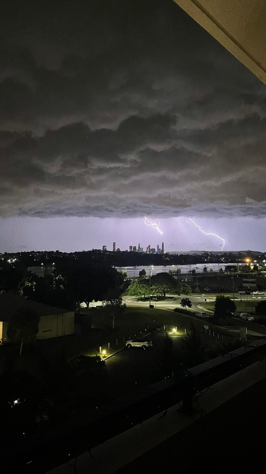 Thumbnail for Early morning light show rumbles through SEQ as storms return to region