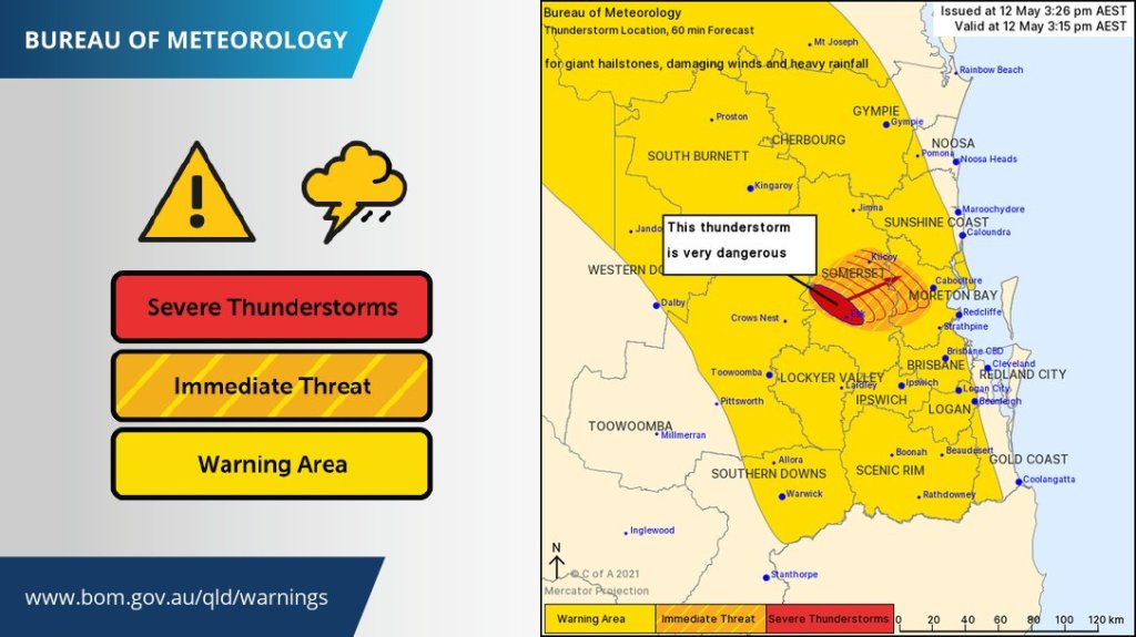 Thumbnail for ‘Giant hailstones’: Severe storms threaten flash flooding in SEQ