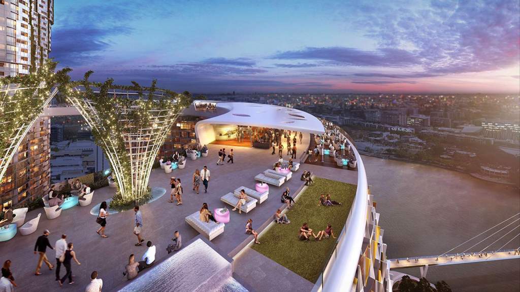 The new Queen's Wharf development would be the centrepiece of a $12 billion gambling giant, based in Queensland (Image: Destination Brisbane).