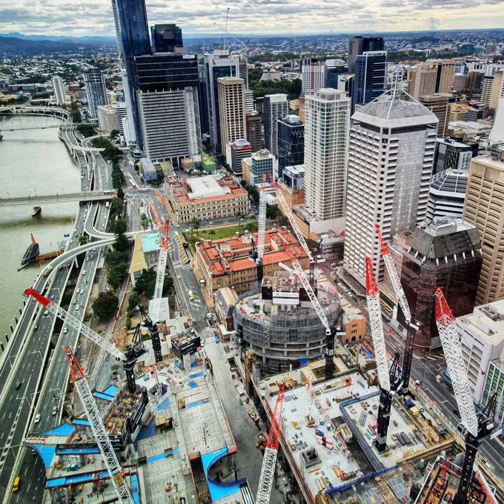 Thumbnail for Queens Wharf’s crane ‘symphony’ now biggest in Australia