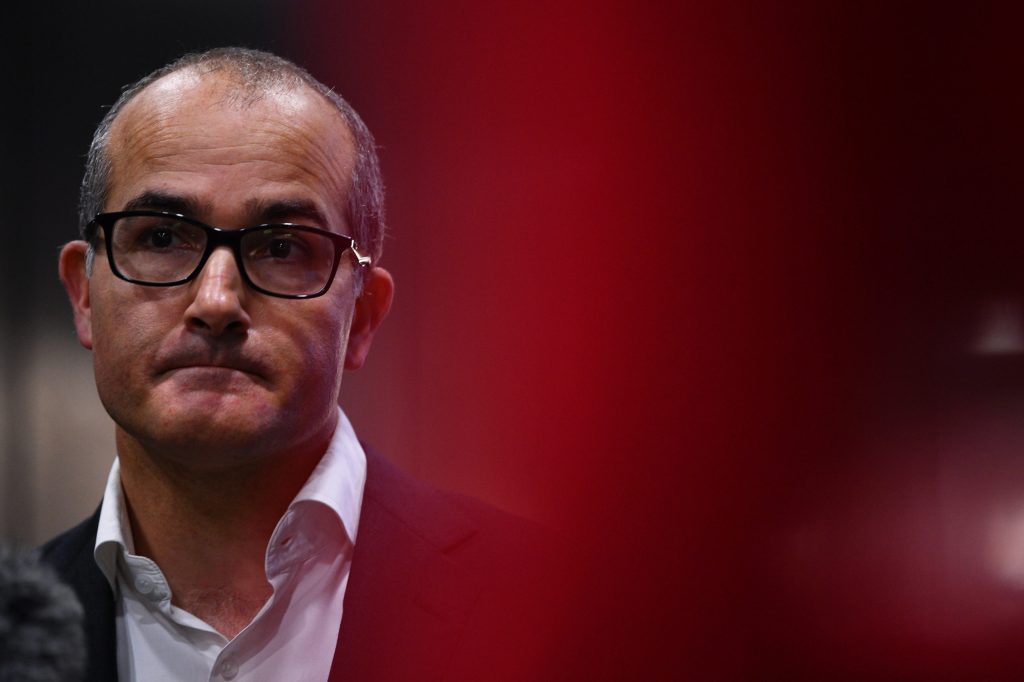 Acting Victorian Premier James Merlino says an end to the state's lockdown is near. (AAP Image/James Ross)