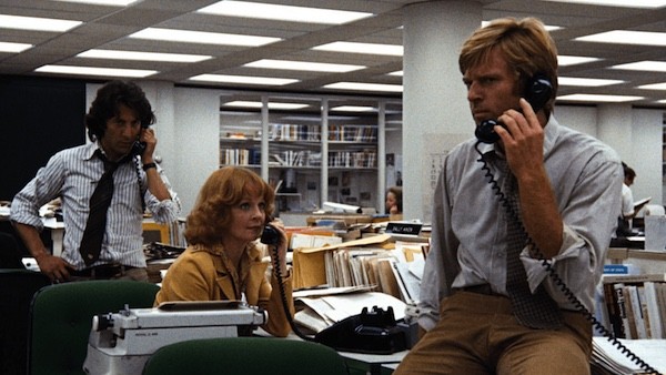 A scene from the movie 'All The President’s Men', based on the newspaper reporting of the Watergate scandal and the relationship between journalists and sources. (Supplied)