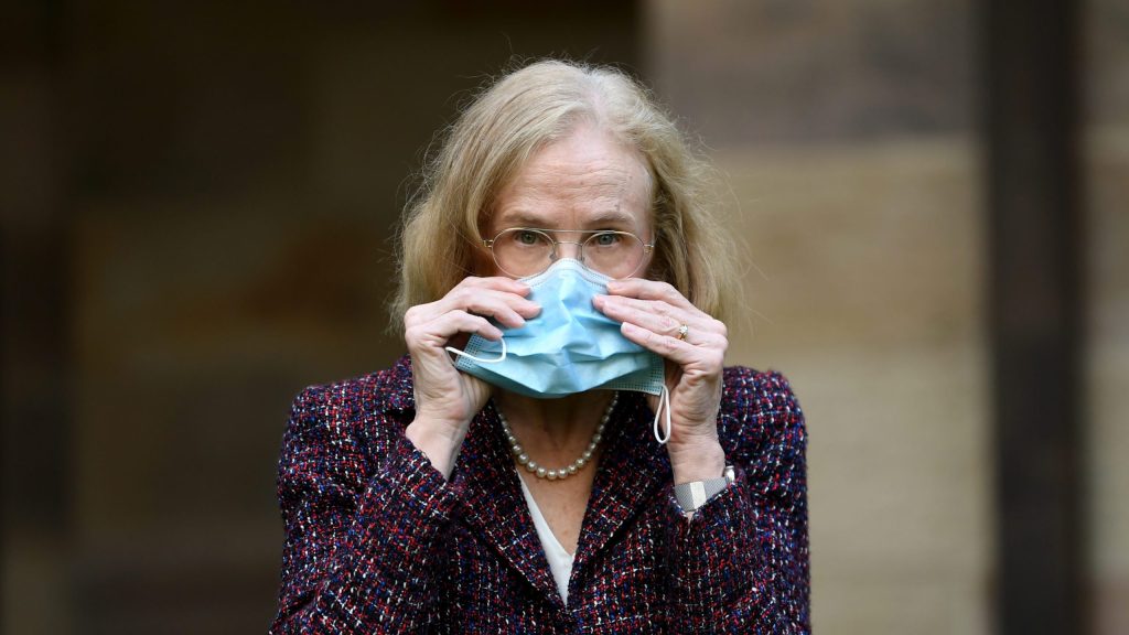 Former Chief Health Officer and now Governor Jeannette Young was a strong advocate for wearing masks during the pandemic. (AAP Image/Dan Peled) 