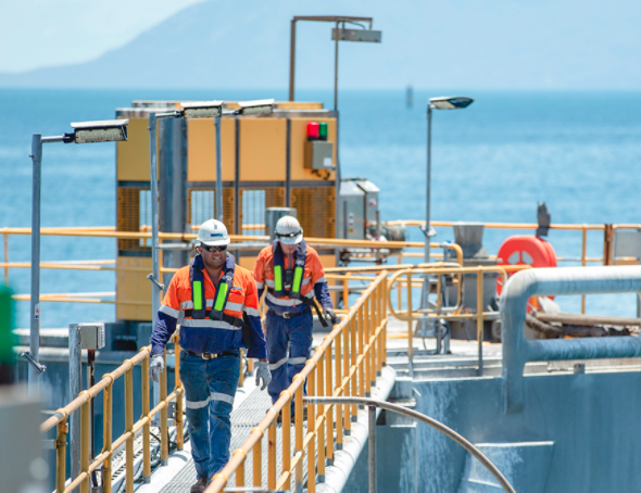 Workers at Adani's NQXT coal terminal, Abbot Point 