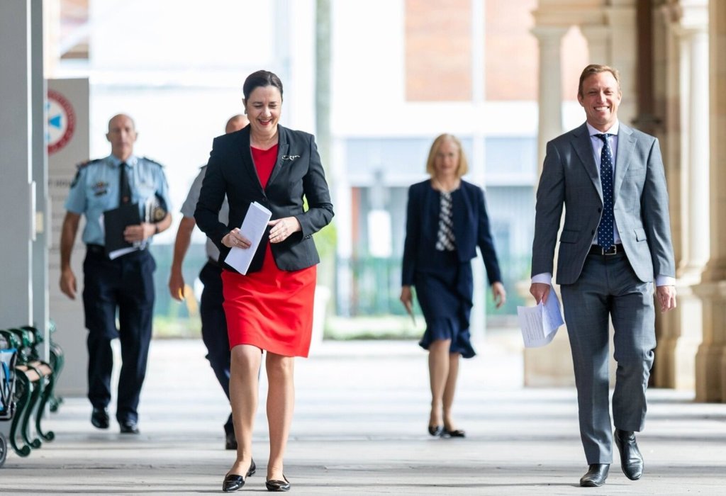 Deputy Premier Steven Miles (right) says the national cabinet needs to decide how many lives it is prepared to lose in order to open up the economy (Image:  Stevenmiles.com)