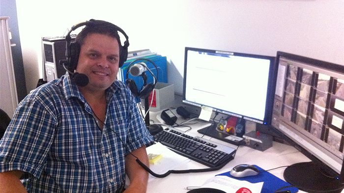 Brad the Traffic Guy at home in the traffic centre in Brisbane. (ABC Local: Terri Begley)