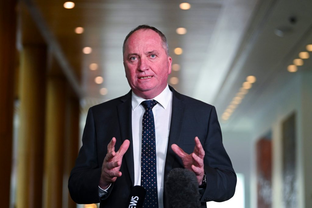 Nationals MP Barnaby Joyce. (AAP Image/Lukas Coch) 