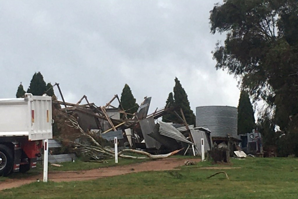 Thumbnail for Tornado tears 30km trail of havoc across NSW towns