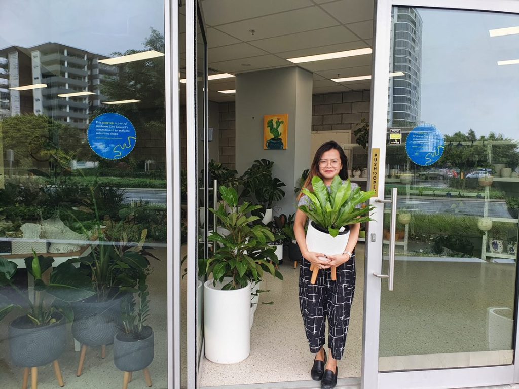 Jovy Gilera opened her pop-up shop Leafy Theory in Hamilton with grant support from Council (Image: Supplied)